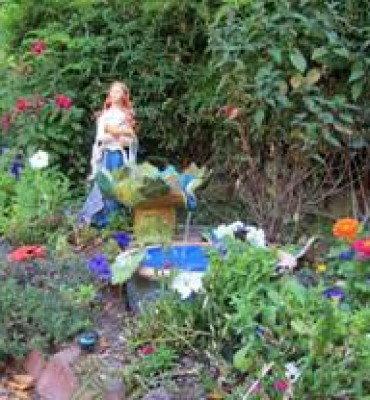 water goddess in 5 element flower garden